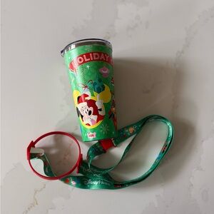 Disneyland Christmas 2024 Holiday Cheer Stainless Steel Tumbler & W/Lanyard NEW